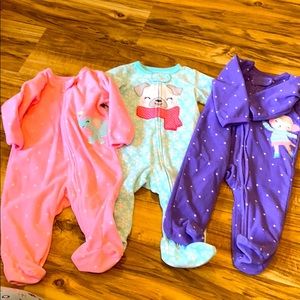 Set of 3 fleece onesies